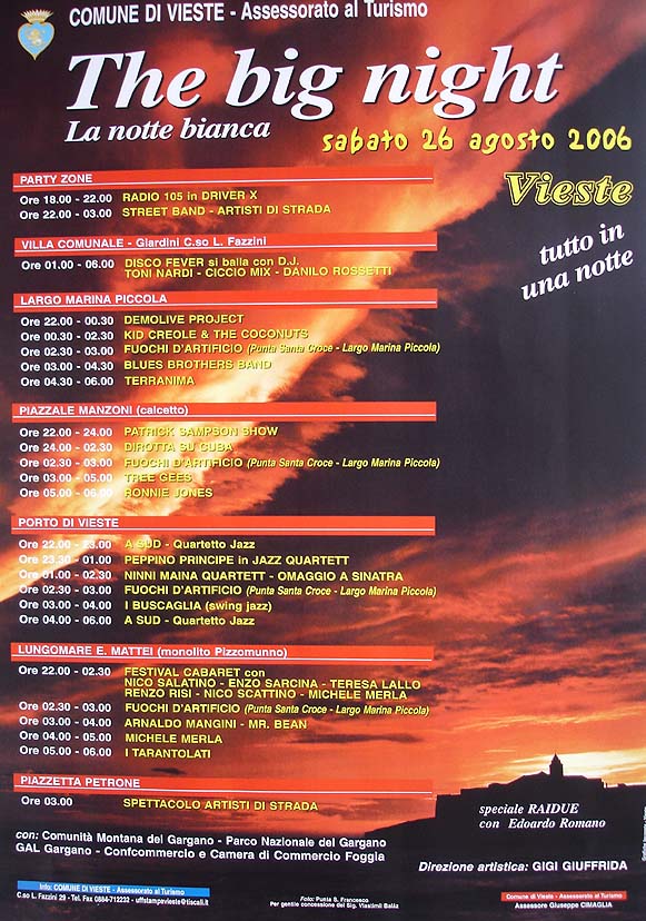 Vieste, Pizzomunno, Gargano - Splendida citt&agrave; sul Gargano, con numerosi alberghi, residence, hotel, villaggi, pensioni, agenzie e agriturismo a disposizione del Turismo. 